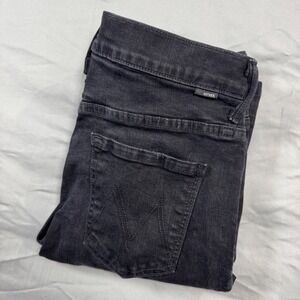 Mother The Insider Crop Jeans Not Guilty Sz 28 Black High Rise Goth Minimalist